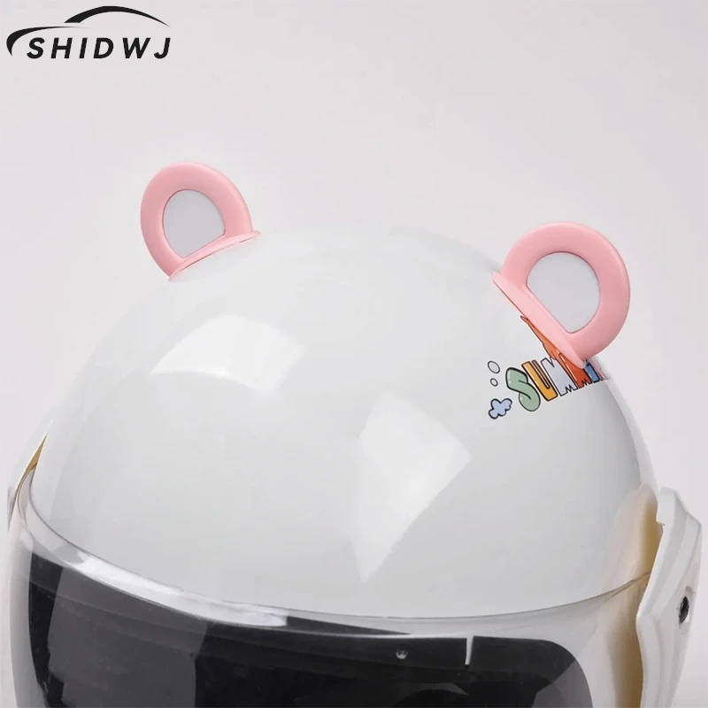 

2Pcs Creative Cute Motorcycle Helmet Bear Ears Decor Universal Motorbike Bicycle Car Styling Decora Helmet Stickers Accessories