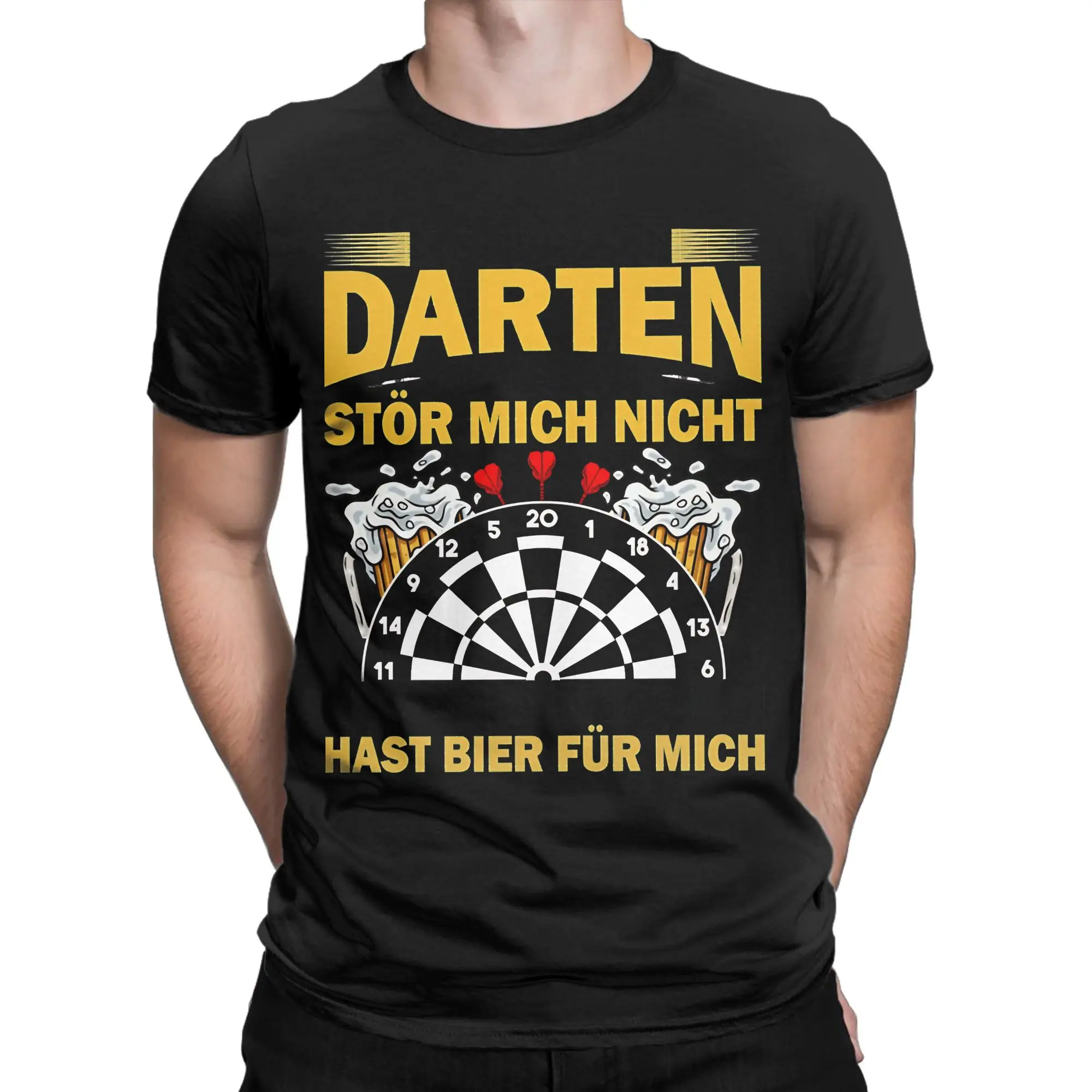 Classic Funny 100% Cotton T-Shirt Darts Dartboard  Tops Tees For Men