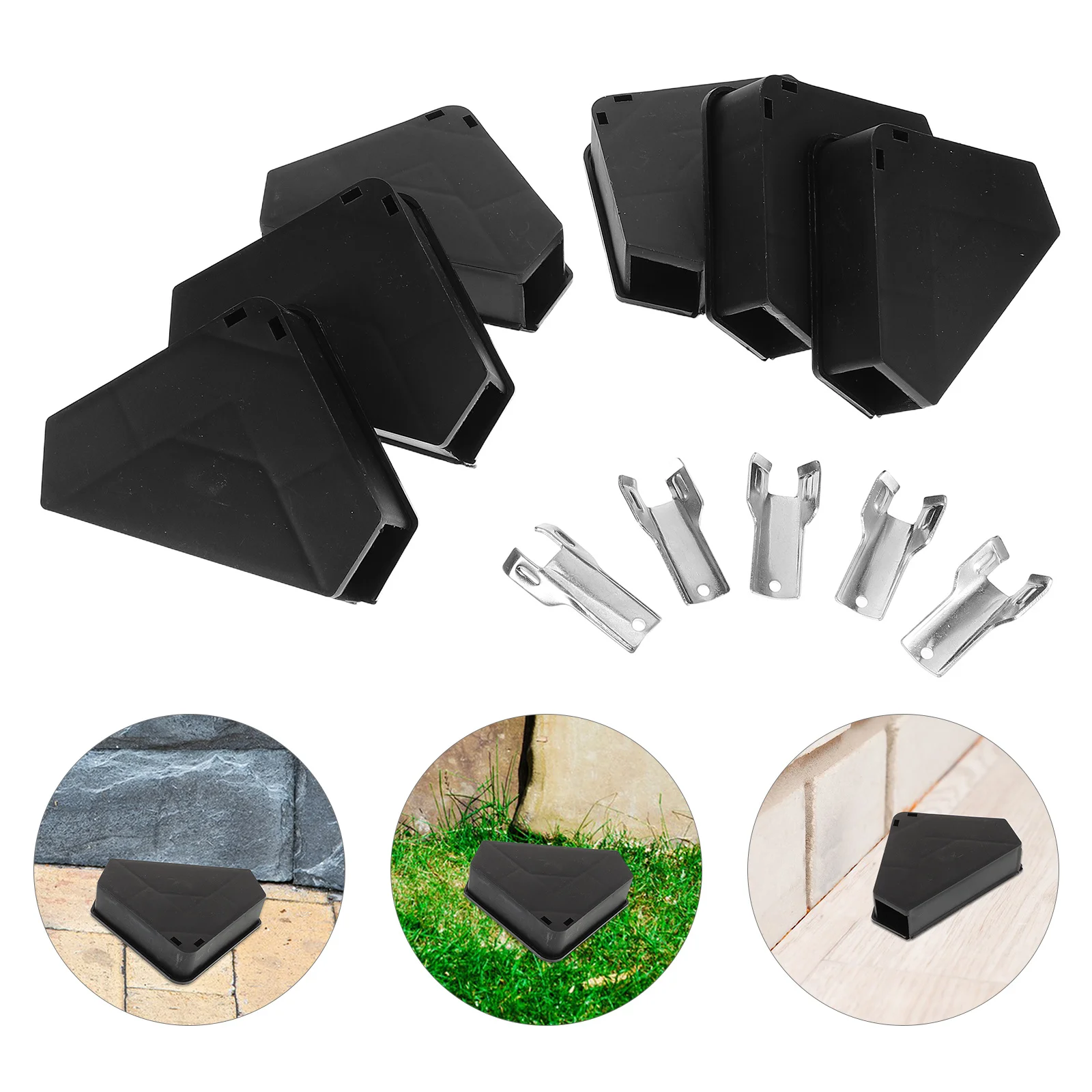 

6Pcs Triangle Mice Baits Station Metal Key Secure Tamper Proof Cage Durable Reusable for Kitchens Warehouses Indoor Outdoor