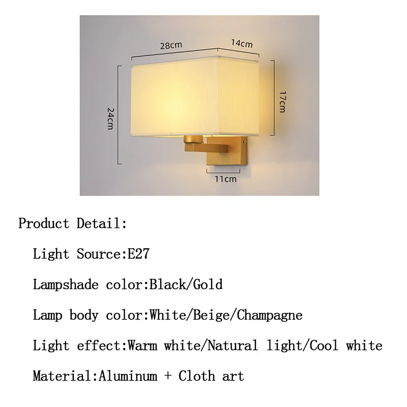 Modern LED Wall Light for Living Room TV Background Wall Bedroom Bedside Light Sconce Wall Lamp Home Indoor Gold Lighting Lustre