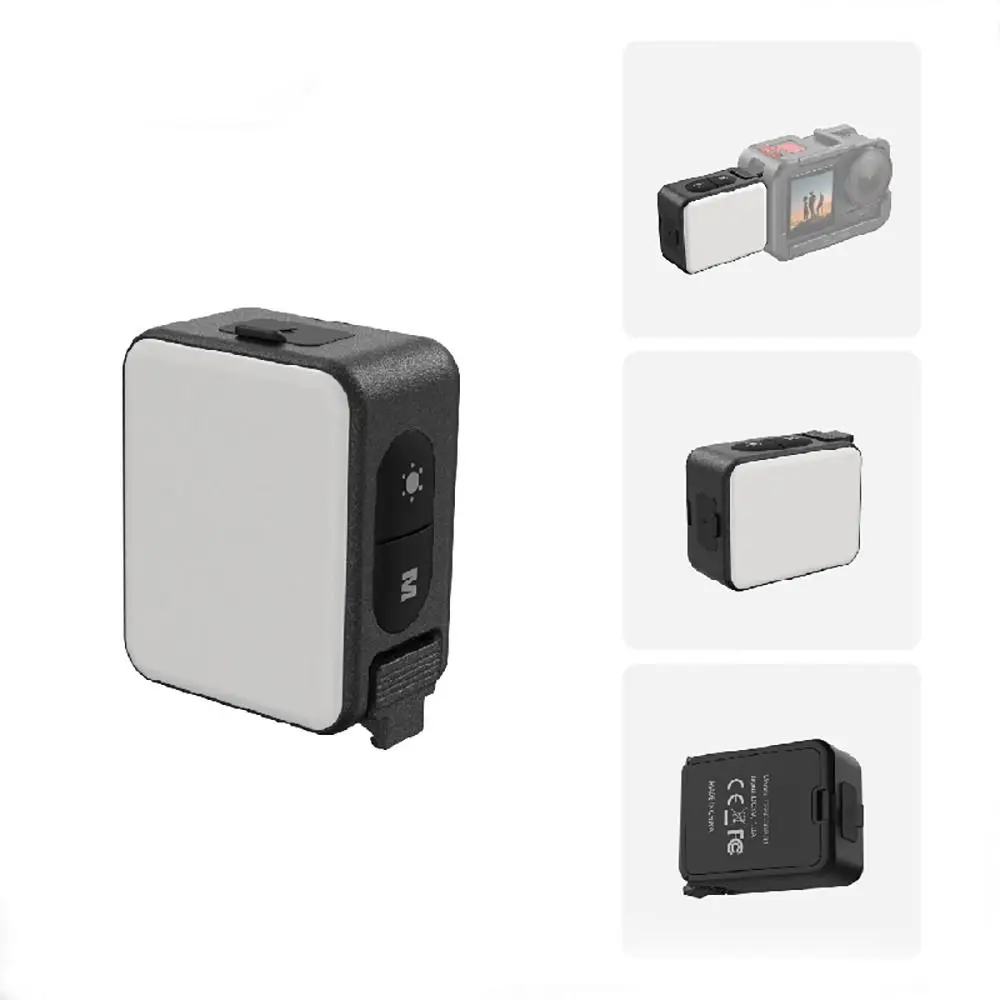 

Mini Selfie Light Adjustable Brightness Quick Release Action Camera Light Waterproof Video LED Light for DJI Action 4/5 Pro