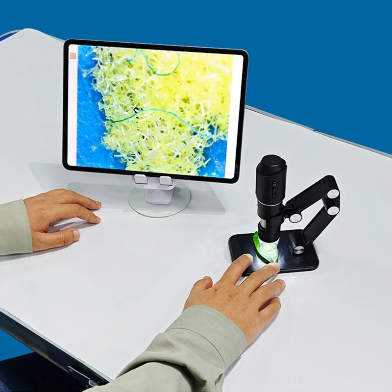 Microscope numérique WiFi avec support réglable, microscopes électroniques HD, 8LED, Android, iOS, réparation, 50X-1600X