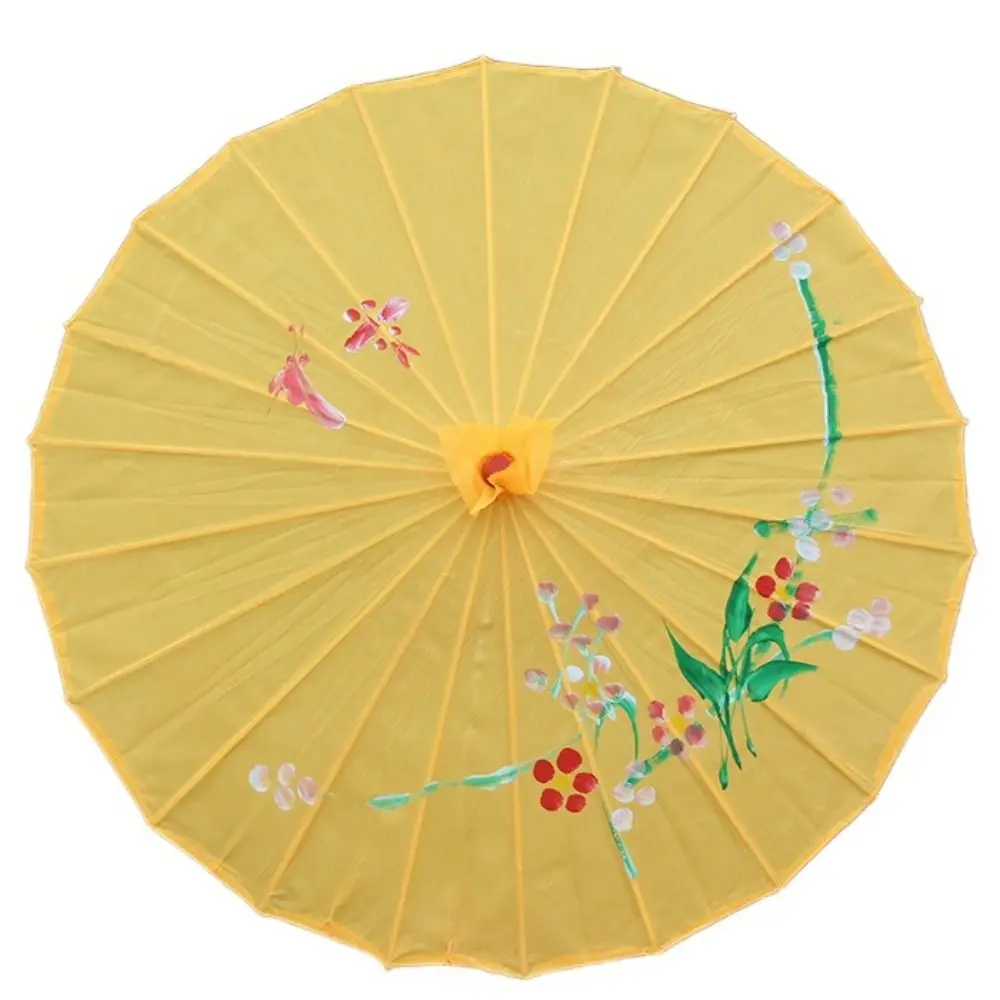Silk Chinese Art Umbrella Chinese Traditional Vintage Oil Paper Umbrella Hand-painted Flower Bamboo Frame
