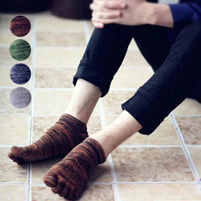 

5 Pairs Summer Fashionable Men's Five-fingered Socks Cotton 5 Toe Splitting Boat Socks Comfortable Novelty Invisible Socks Men