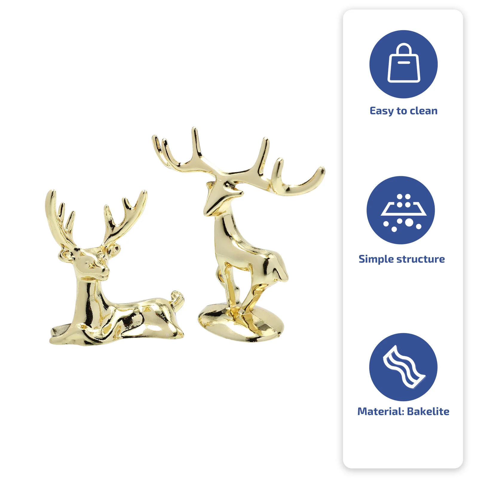 

2Pcs Pot Lid Handles Creative Golden Elk Heat Resistant Replacement Knobs Pan Lid Grip Kitchen Supplies Practical