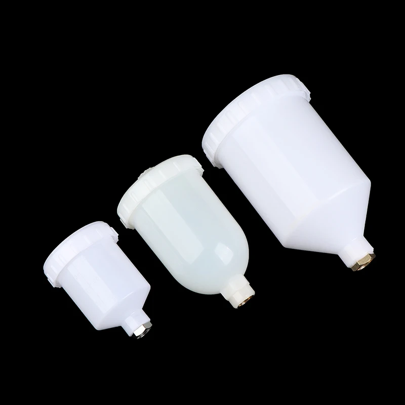 125/250/600Ml Plastic Spuitverf Cup Sproeier Cup Lucht Zwaartekracht Toevoer Verf Spuitpot Draad Connector Voor Spuitpistool Onderdelen