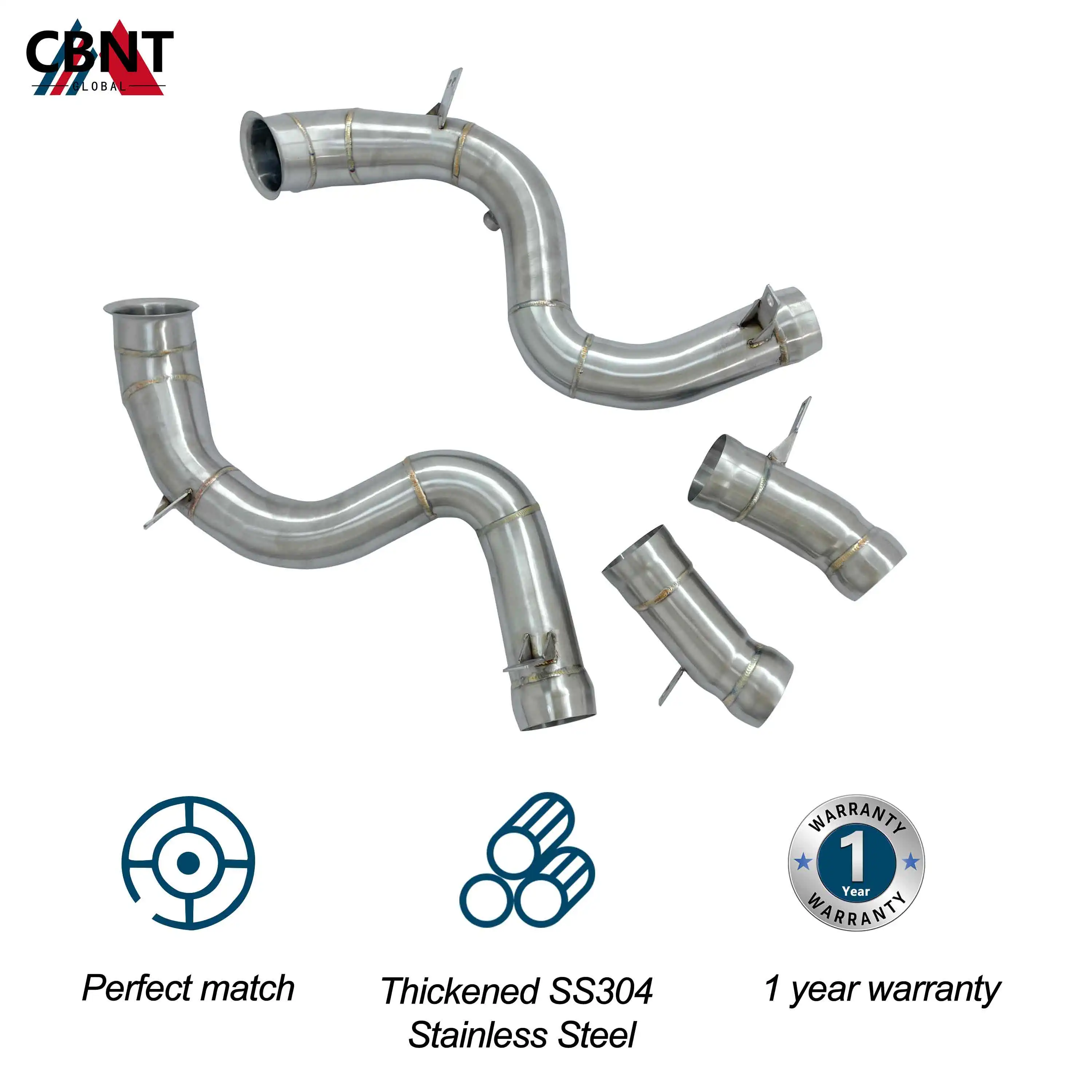 CBNT Car Accessories Free Flow Downpipe for Mercedes Benz W222 AMG S63 4.0T Exhaust Header SS304 Quality Exhaust Straight Pipe