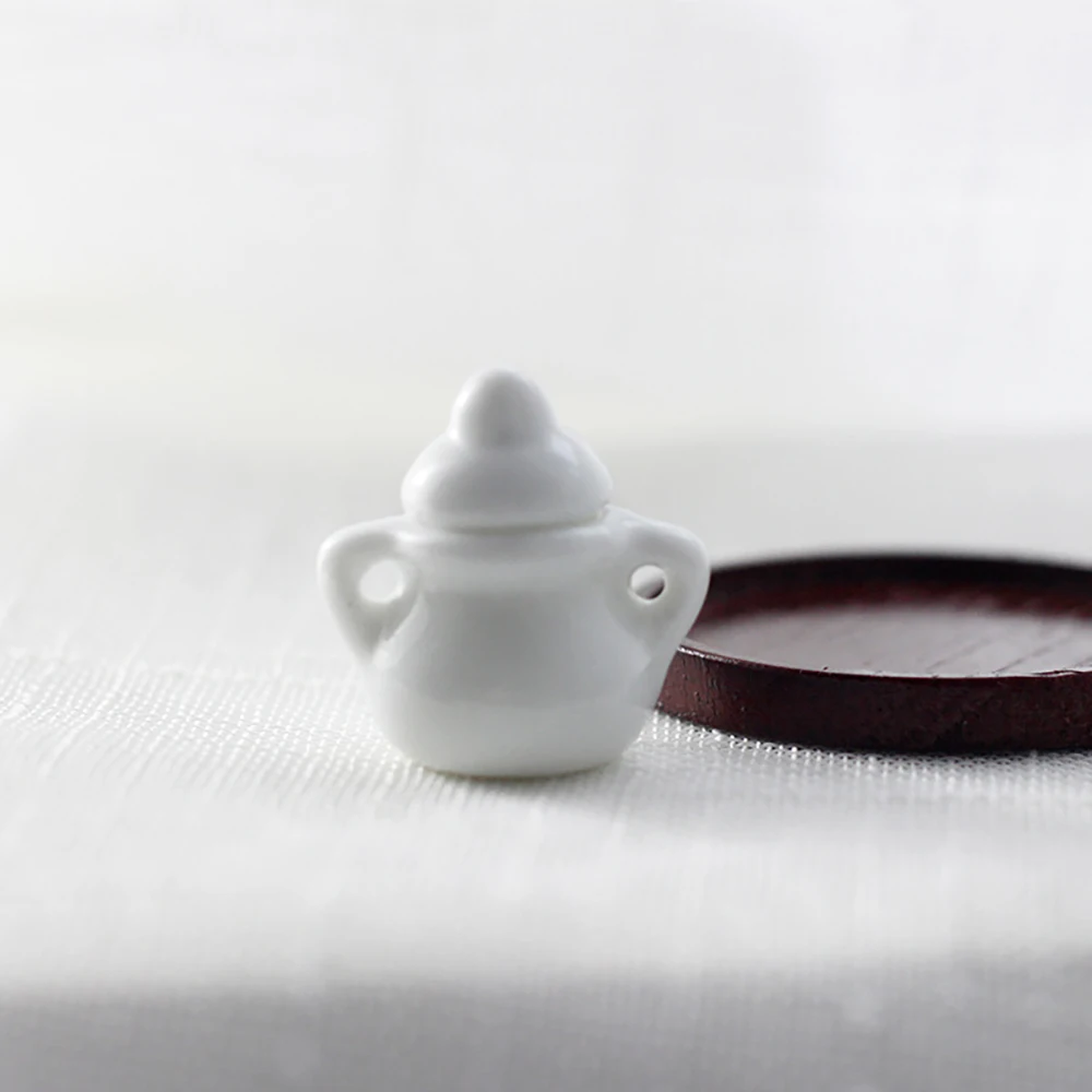 1Pcs 1/12 Dollhouse Accessories Miniatures Ceramics Jar Mini Pot Tea Set Model Toy for Doll House Decoration OB11 bjd 23X23mm