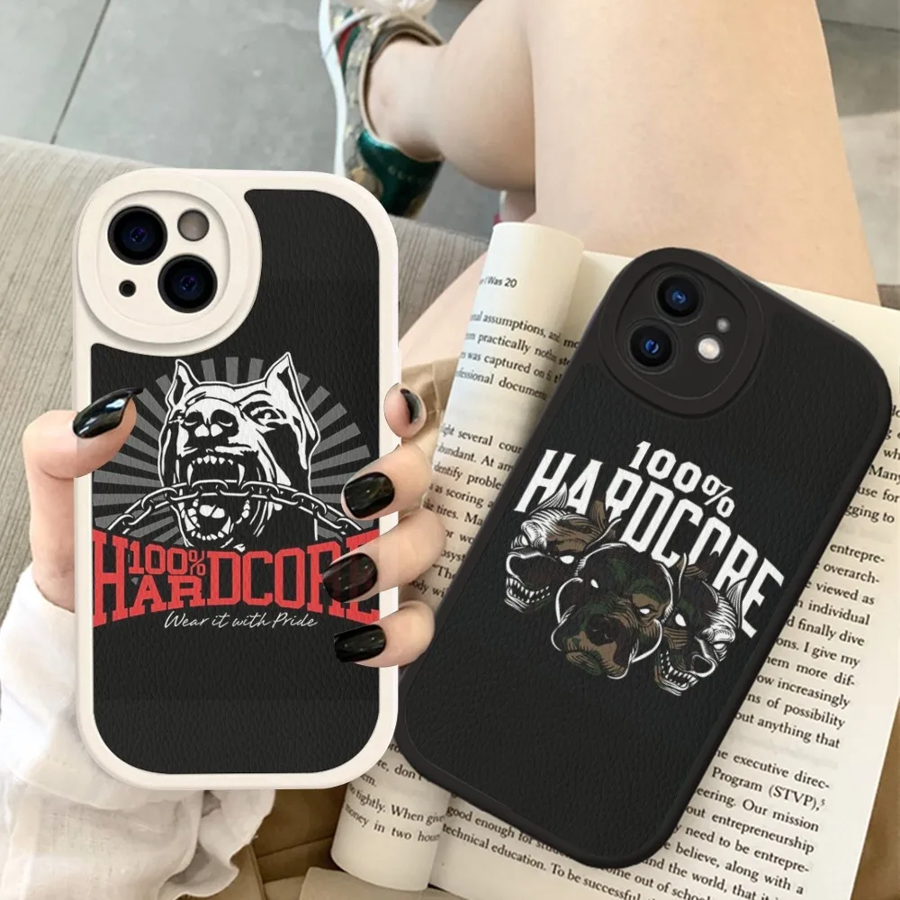 

100 Hardcore Dog To The Bone Phone Case Hard Leather For IPhone 16 15 14 13 12 Mini 11 14 Pro Max Xs X Xr 7 8 Plus Fundas