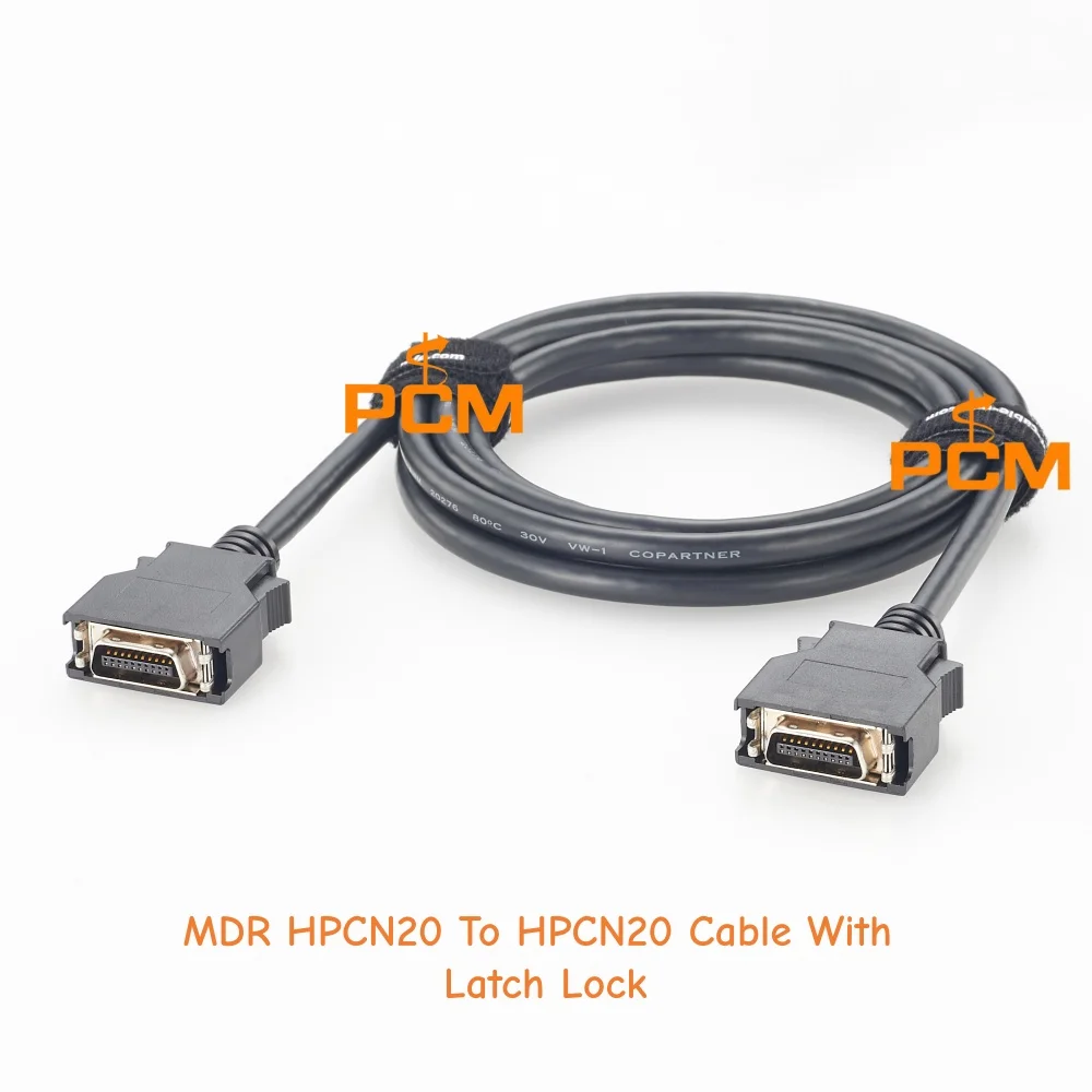 HPCN20 MDR20 Cable 20 Pin Male To Male SCSI Cable With Latch Lock Shielded Data Cable For Servo Drive Industrial Controller