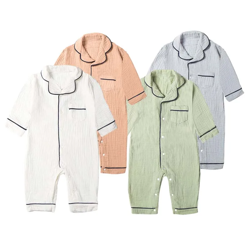 Organic Cotton Baby Sleepwear Newborn Pajama Muslin Romper for Girls Boys Leisure Wear Kids Pajamas Toddler Infant Jumpsuits