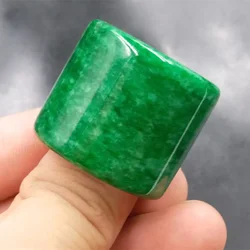 Natural Green Jade 22MM Ring Jadeite Amulet Fashion Chinese Charm Jewelry Hand Carved Crafts Luck Gifts Women Men NEW