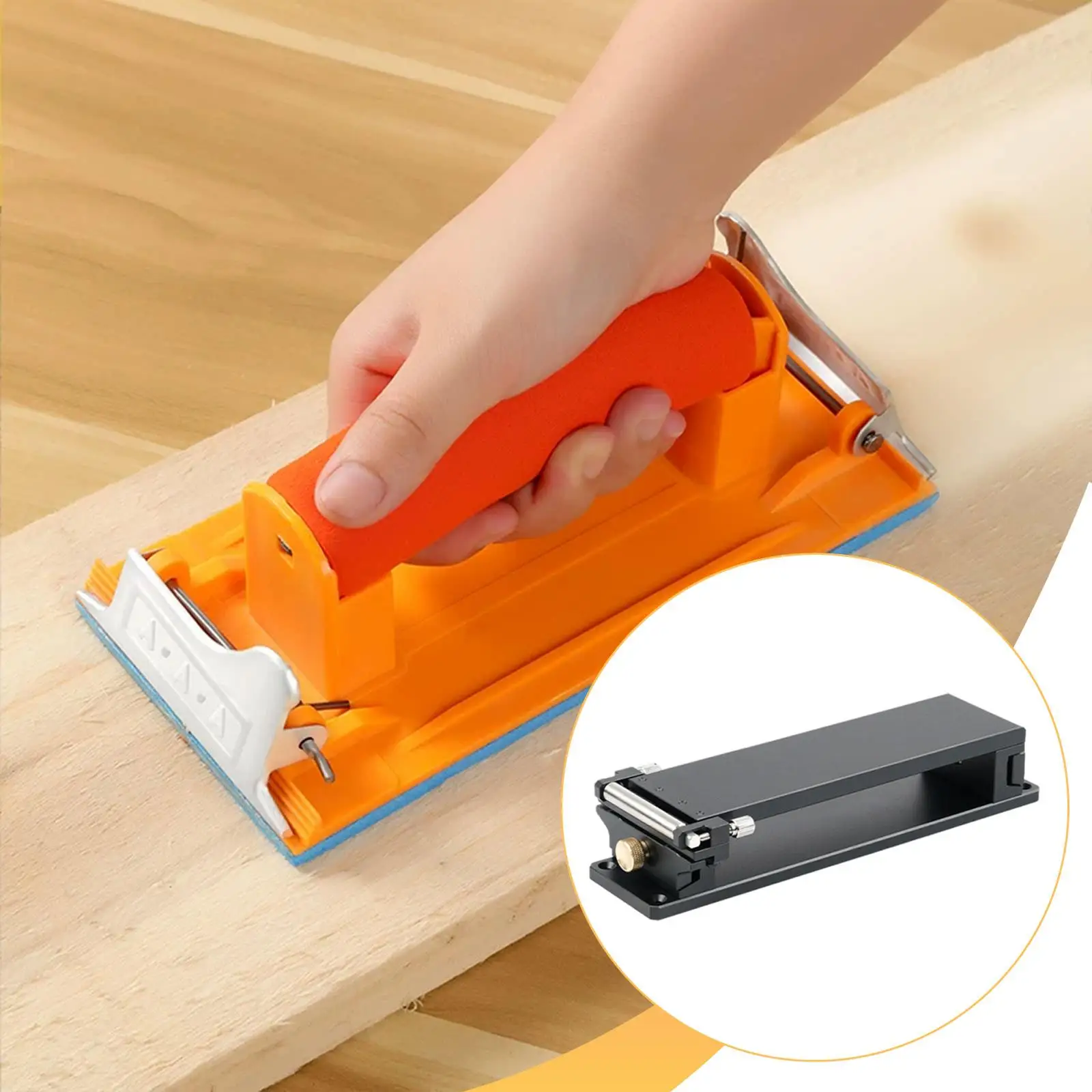 Manual Sandpaper Holder Aluminum Alloy Hand Sander Tool Anti Slip Pad Adjustable Polishing for DIY Wood Crafts
