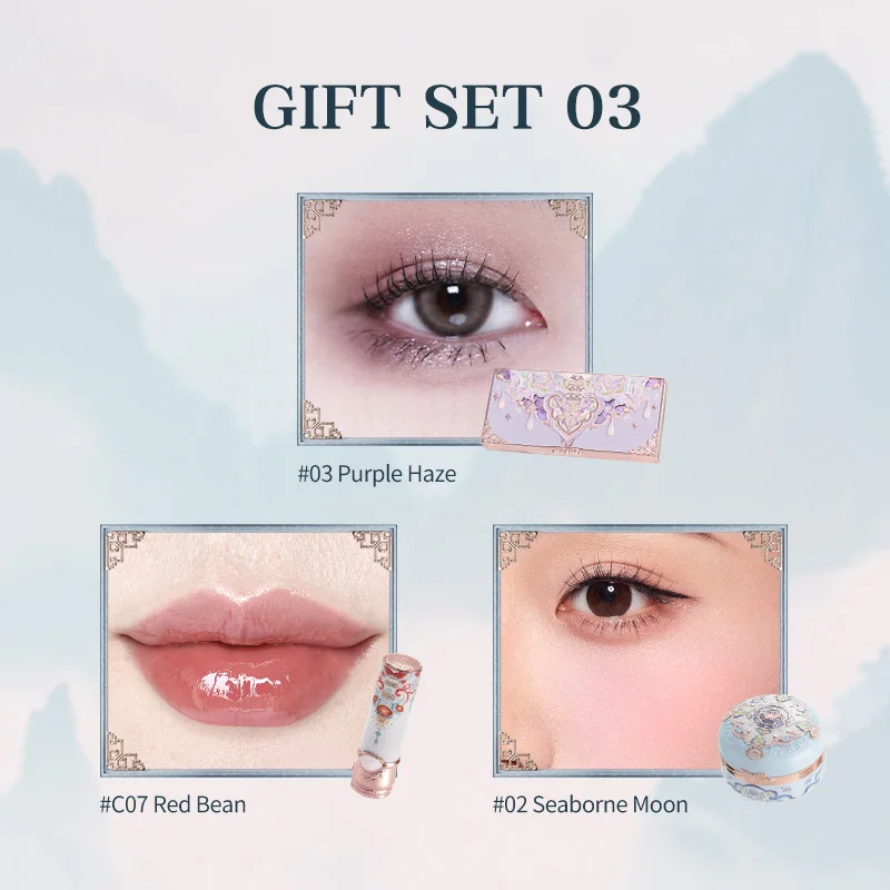 Conjunto de maquiagem flor sabe borboleta nuvem colar coleção conjunto de presente de maquiagem inclui sombra blush batom vegano e crueldade-livre