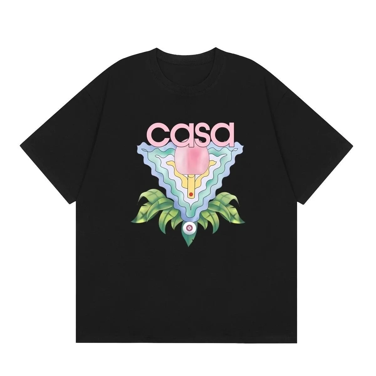 Nuevas camisetas con estampado de casa de marca de moda para hombres y mujeres en verano, camisetas de marca de lujo de algodón informales y sueltas para parejas.