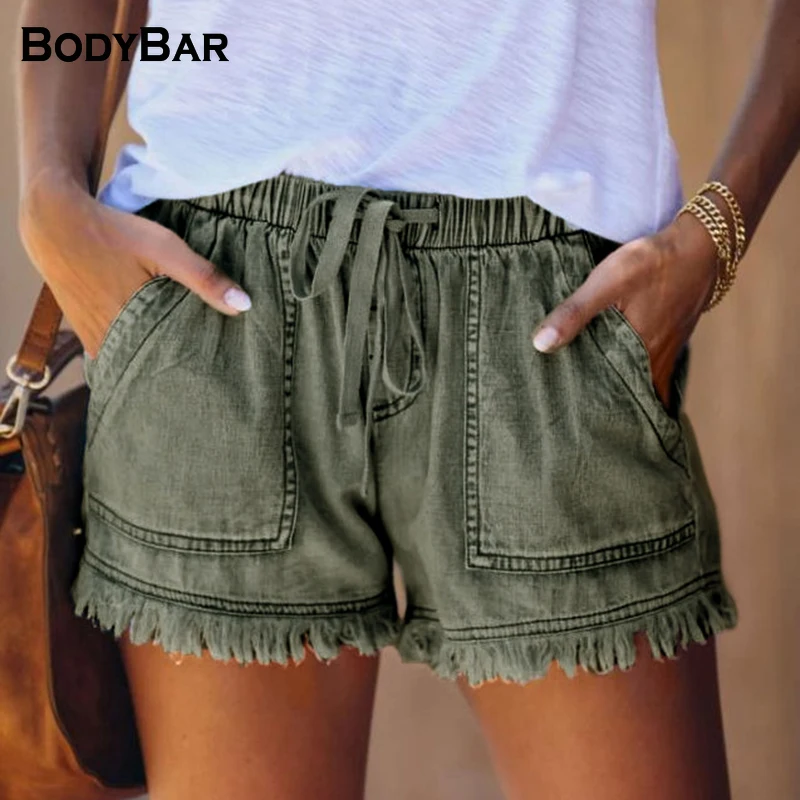 

2021 Wide Leg Jeans Shorts With Pockets Summer Denim Loose Short For Female High Waist Casual Jeans Shorts Oversize 2XL Pants