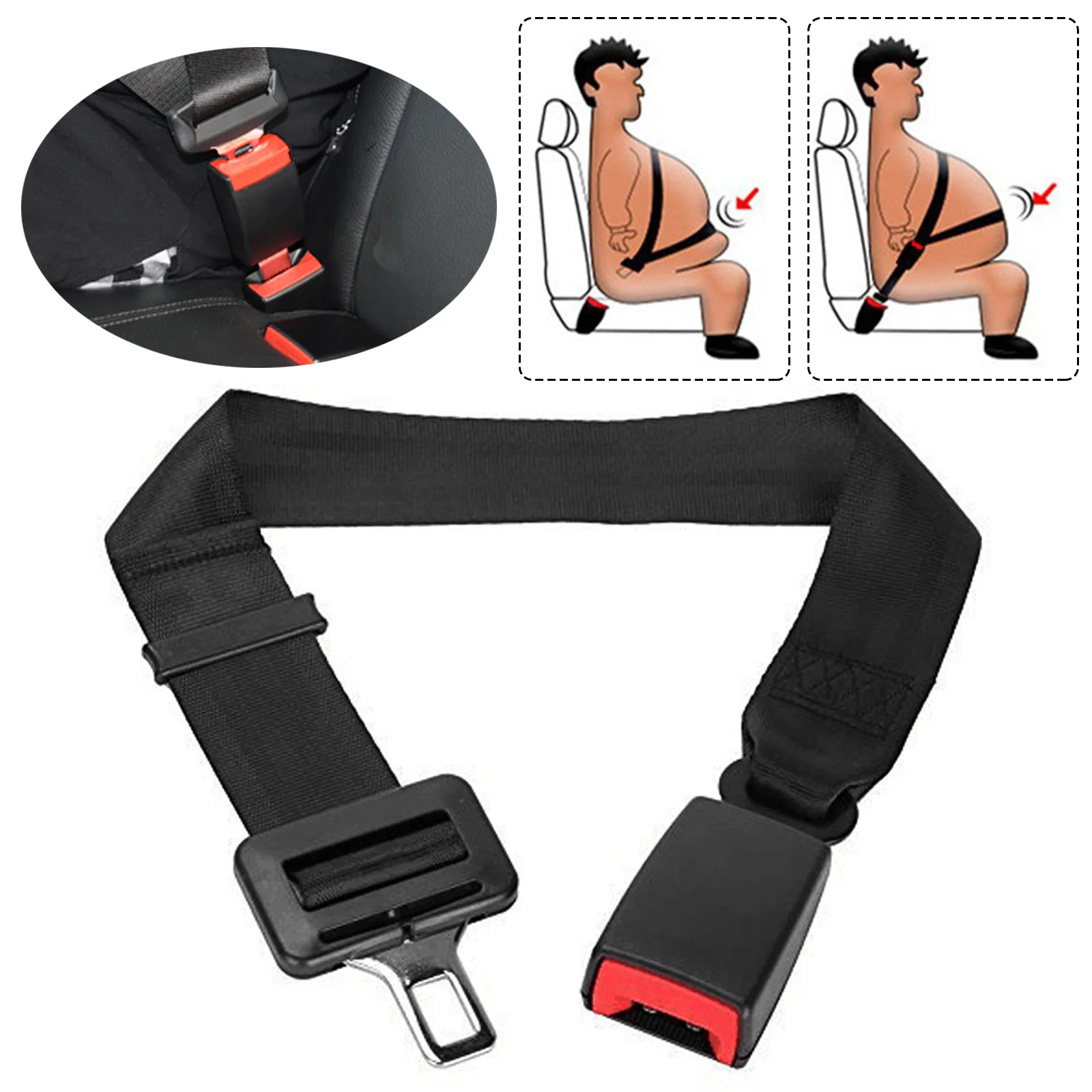 High Quality Adjustable Car Seat Belt Buckles Extender Extension 25-80CM Inch Convenient Car Belt Extension Extender Strap