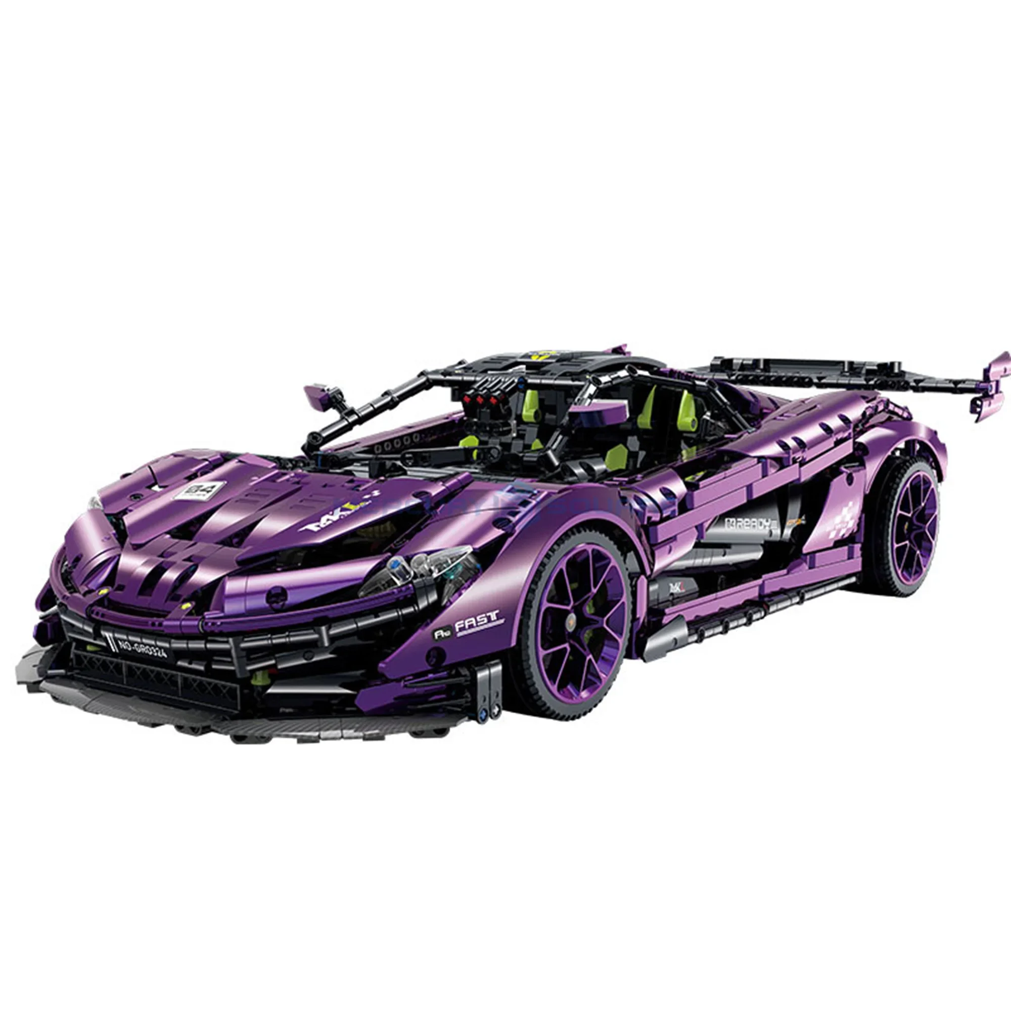 1:8 Lila High-Tech-Supercar-Bausteine MOC 10617 Mechanisches Sportrennwagen-Modell Bausteine DIY Desktop-Display Spielzeug Geschenk Ohne Box