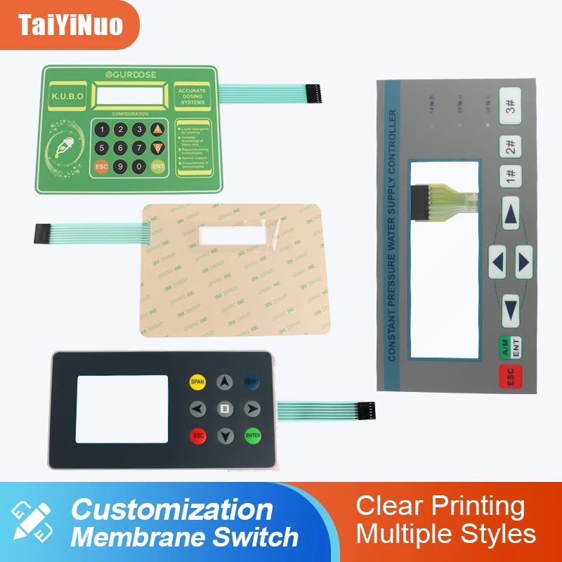 Waterproof Membrane Keypad Industrial Machine Membrane Push Button Switch Embossed Buttons FPC Flexible Circuit Board