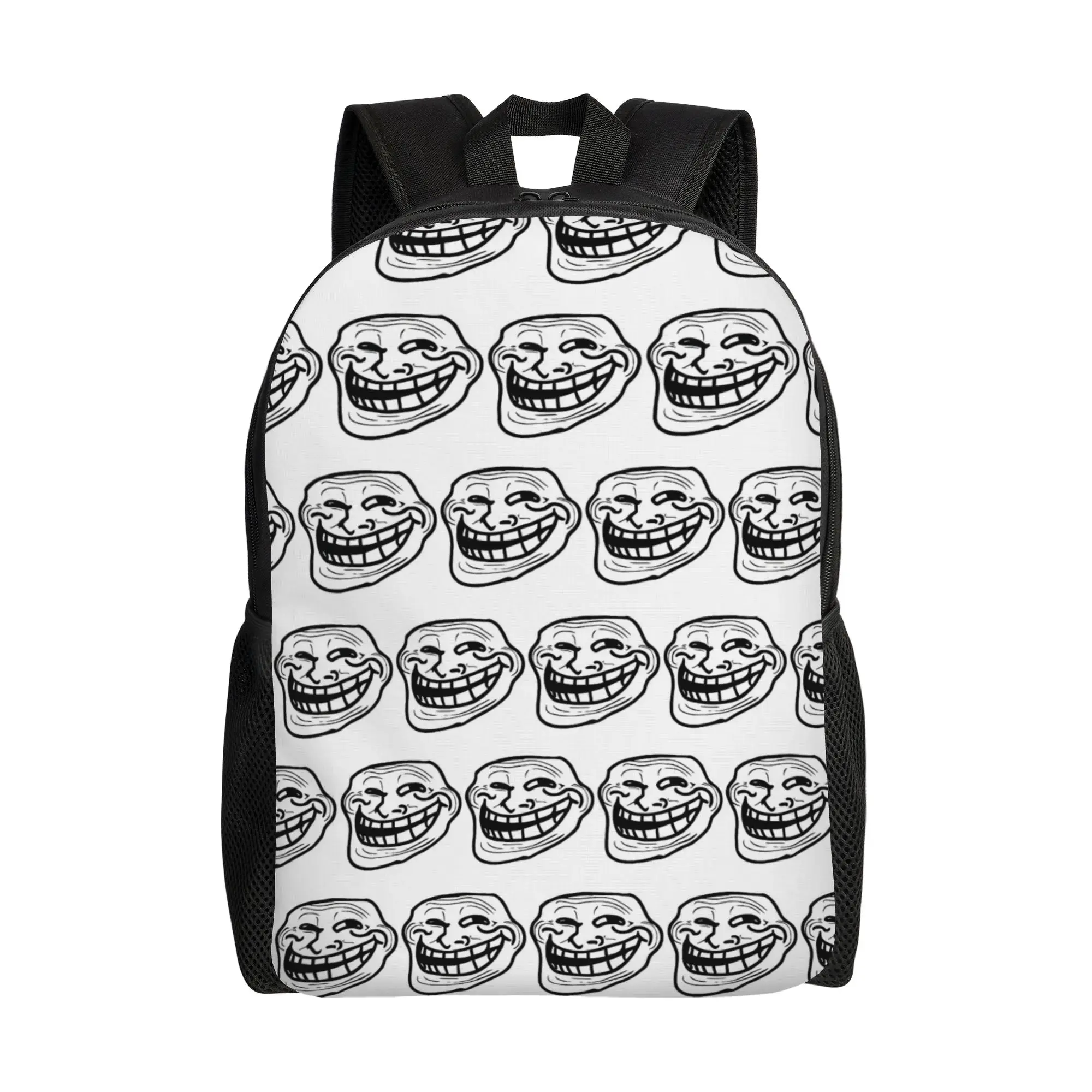 Trollface Rage Comic Meme Image Of A Character Backpack  Women Polyester College Backpacks Large Style School Bags Rucksack