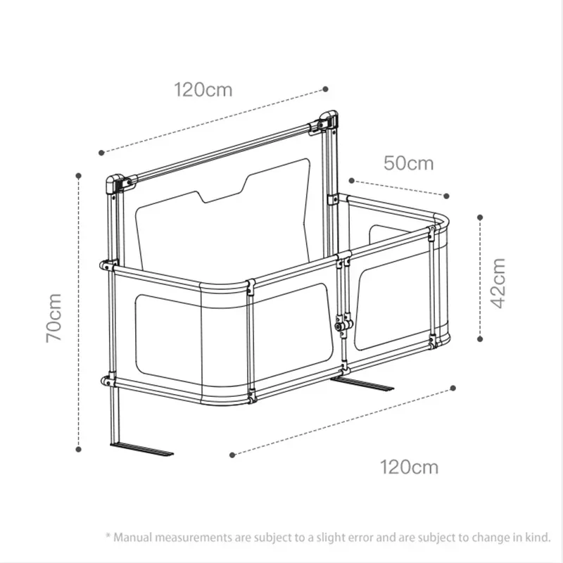 Foldable Baby Cot Dual-use Comfortable Toddler Infant Sleeping Bed Guardrail Beds Safety Protection Easy To Install Bedside Crib