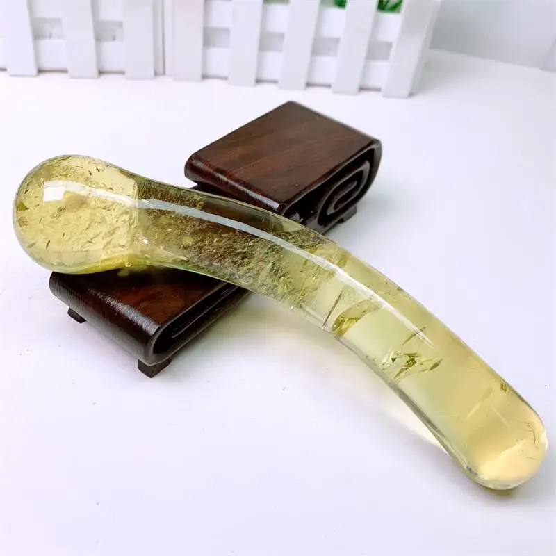 18cm Natural Citrine Penis Crystal Quartz Yoni Wand Massage Stick Healing Gemstone As Gift For Women 1pcs