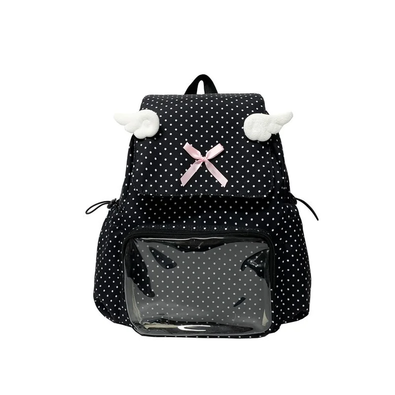Wings Wave Point Backpack Day Cute Y2K Backpacks Student Backpack Female Student Backpacks Itabag Girl Large Appetite Itabag New