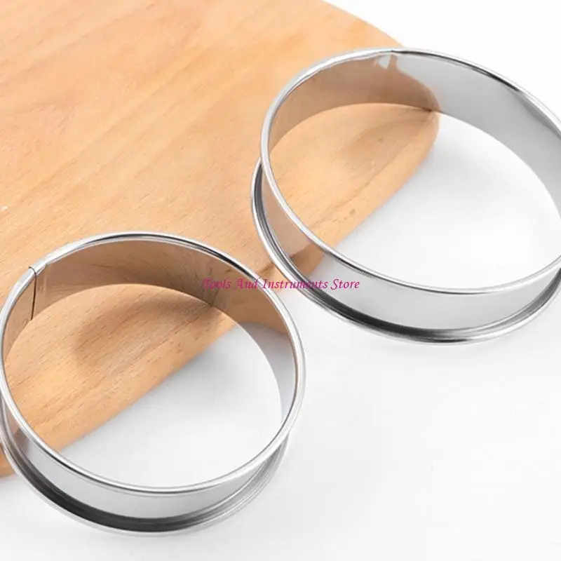 

Home Baking Muffins and Tarts Rings Practical Stainless Steel Nonstick Baking Rings for Muffins Crumpet and Tarts C7AC