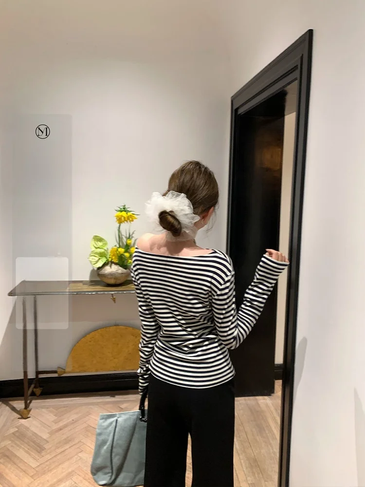 

Летняя футболка YUYEE Long Sve, женская универсальная футболка на одно плечо, дышащая футболка для похудения, круглая футболка Ne