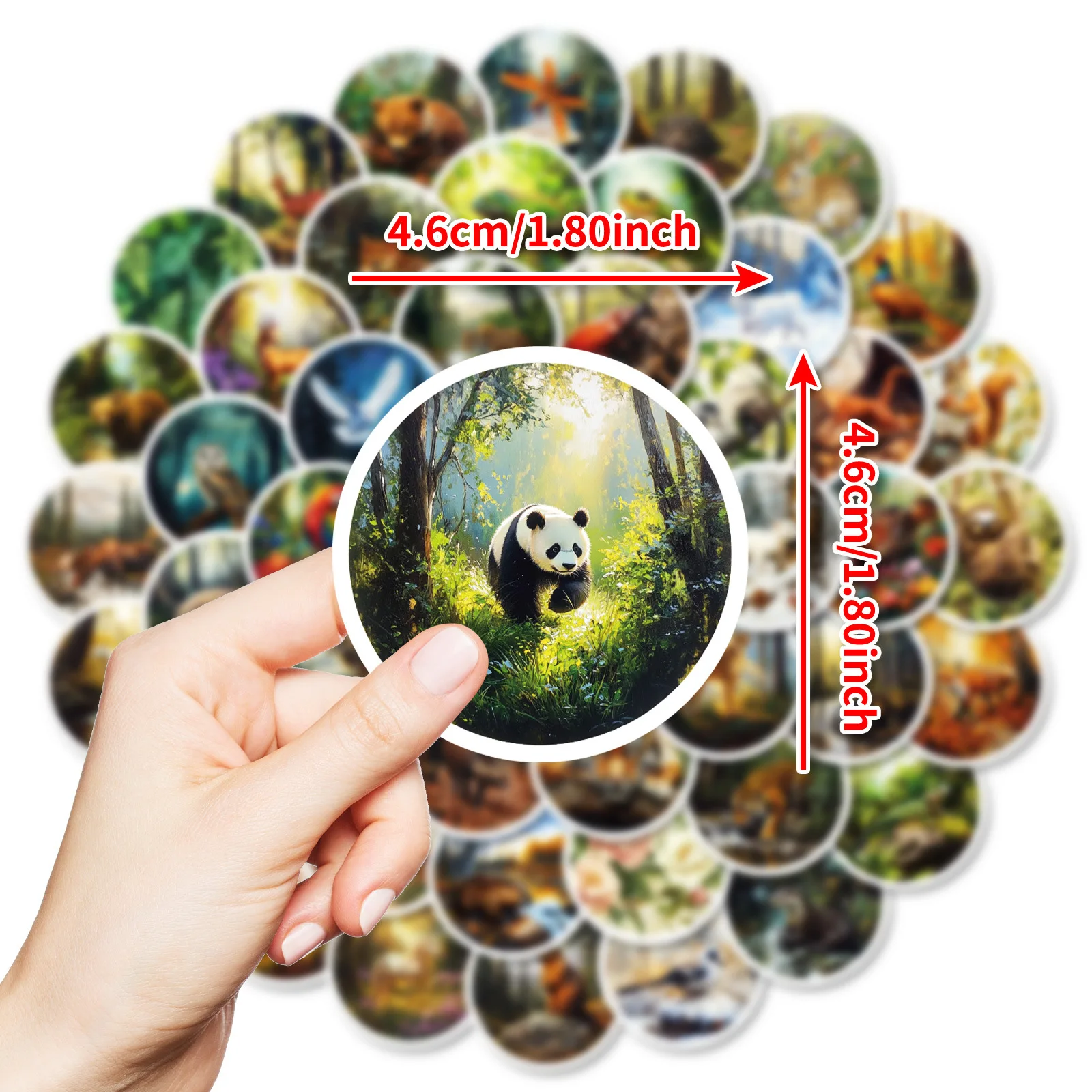 50Pcs 귀여운 숲 동물 스티커 DIY 장식 방수 스케이트 보드 노트북 수하물 노트북 전화 냉장고 데칼