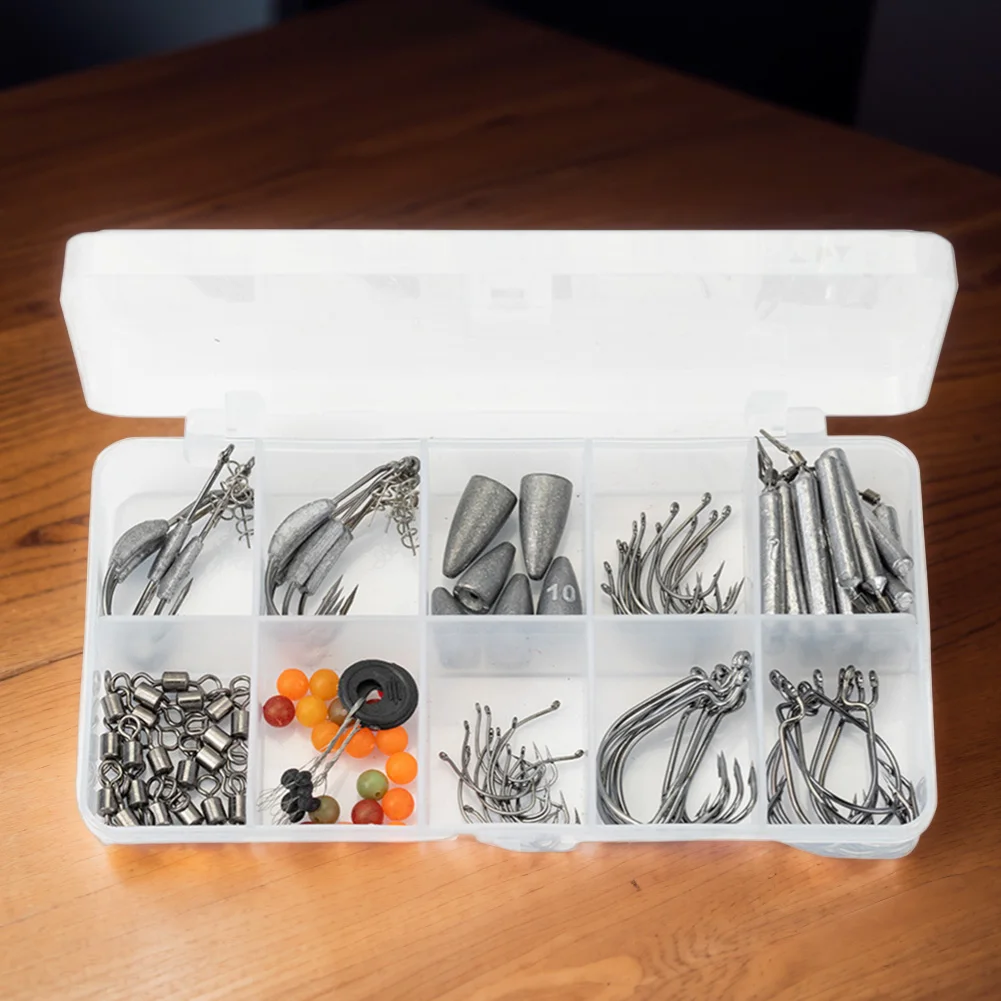 123 قطعة الأوزان السنانير يدور الطقات مجموعة مع صندوق الصيد قطرة النار الأوزان تلاعب عدة الصيد الغطاسون عدة ل باس بايك جثم Pesca #3