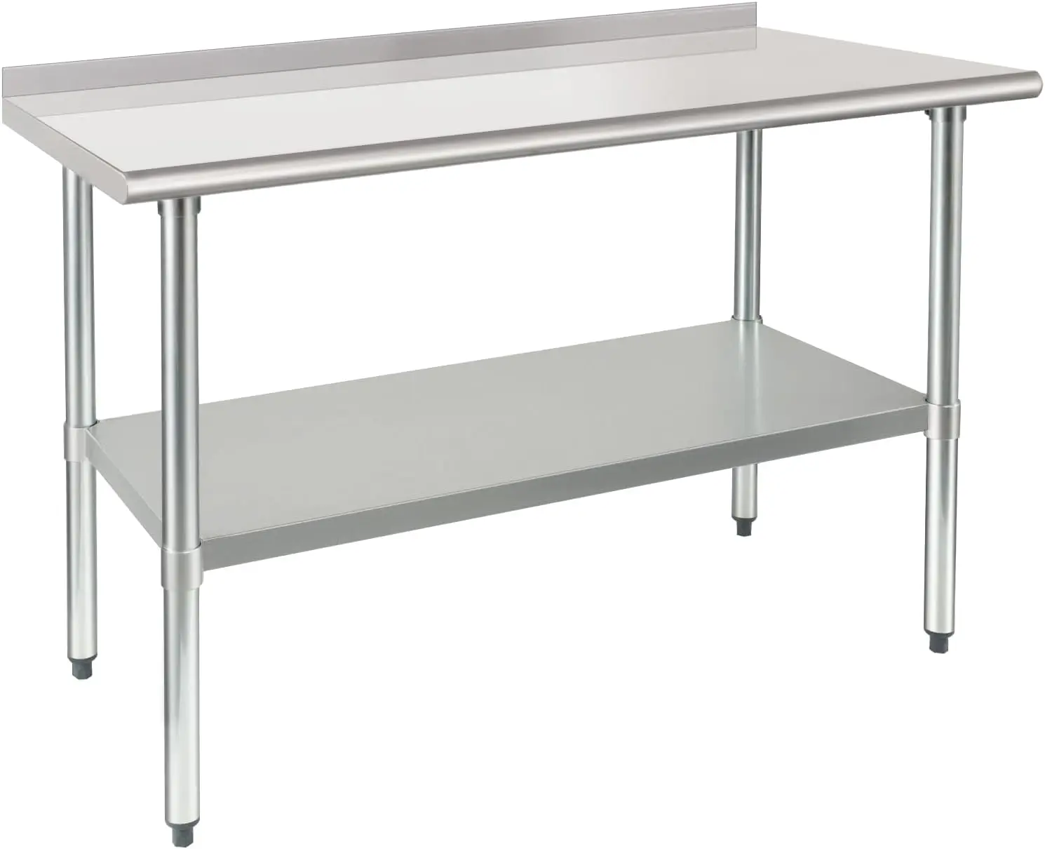 Stainless Steel Prep Table 24x48 Inches NSF Heavy Duty Commercial with Undershelf Backsplash for Restaurant Kitchen Home Hotel