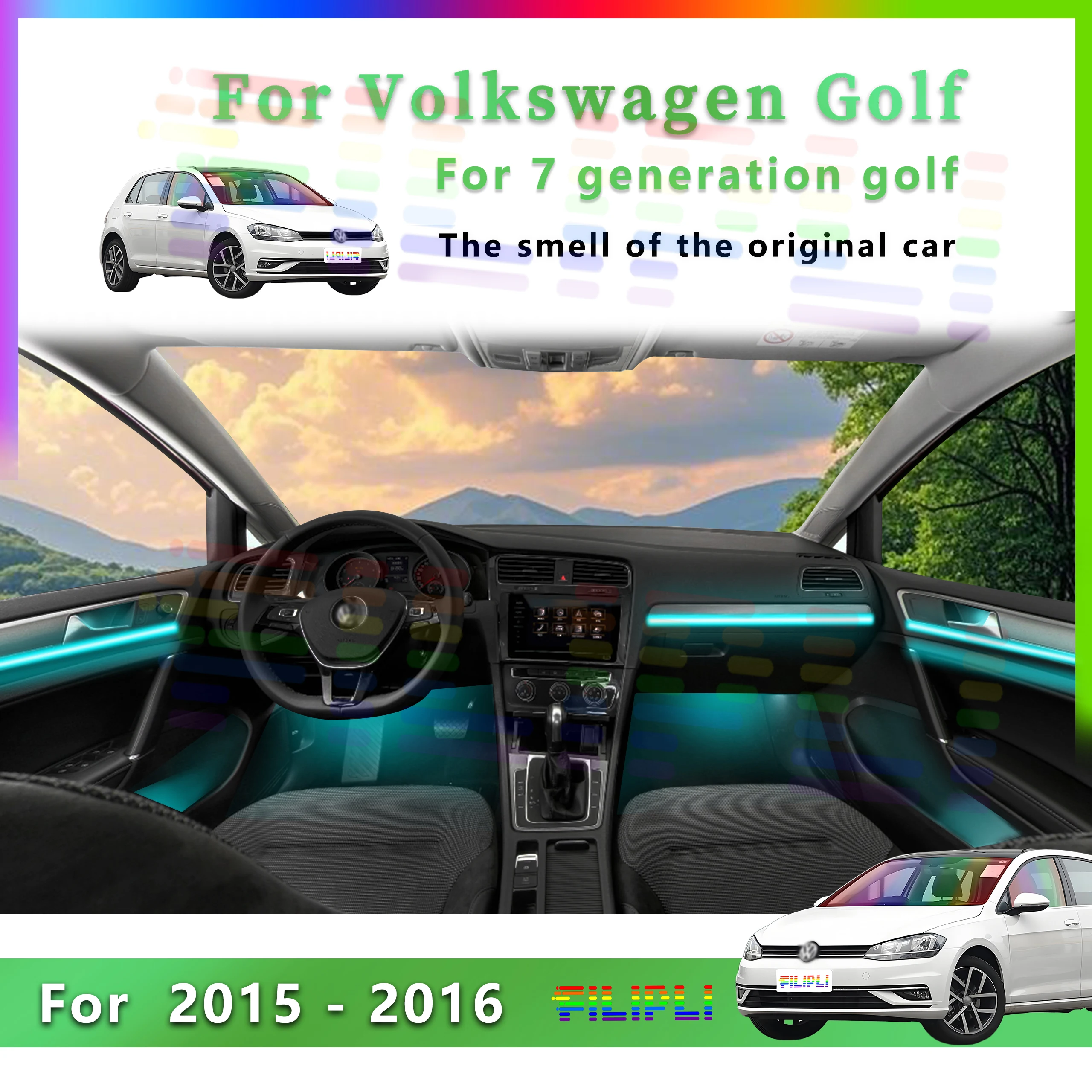 

FILIPLI для Volkswagen Golf 7-го поколения, акриловые светодиодные фонари с управлением через приложение и симфоническими эффектами RGB