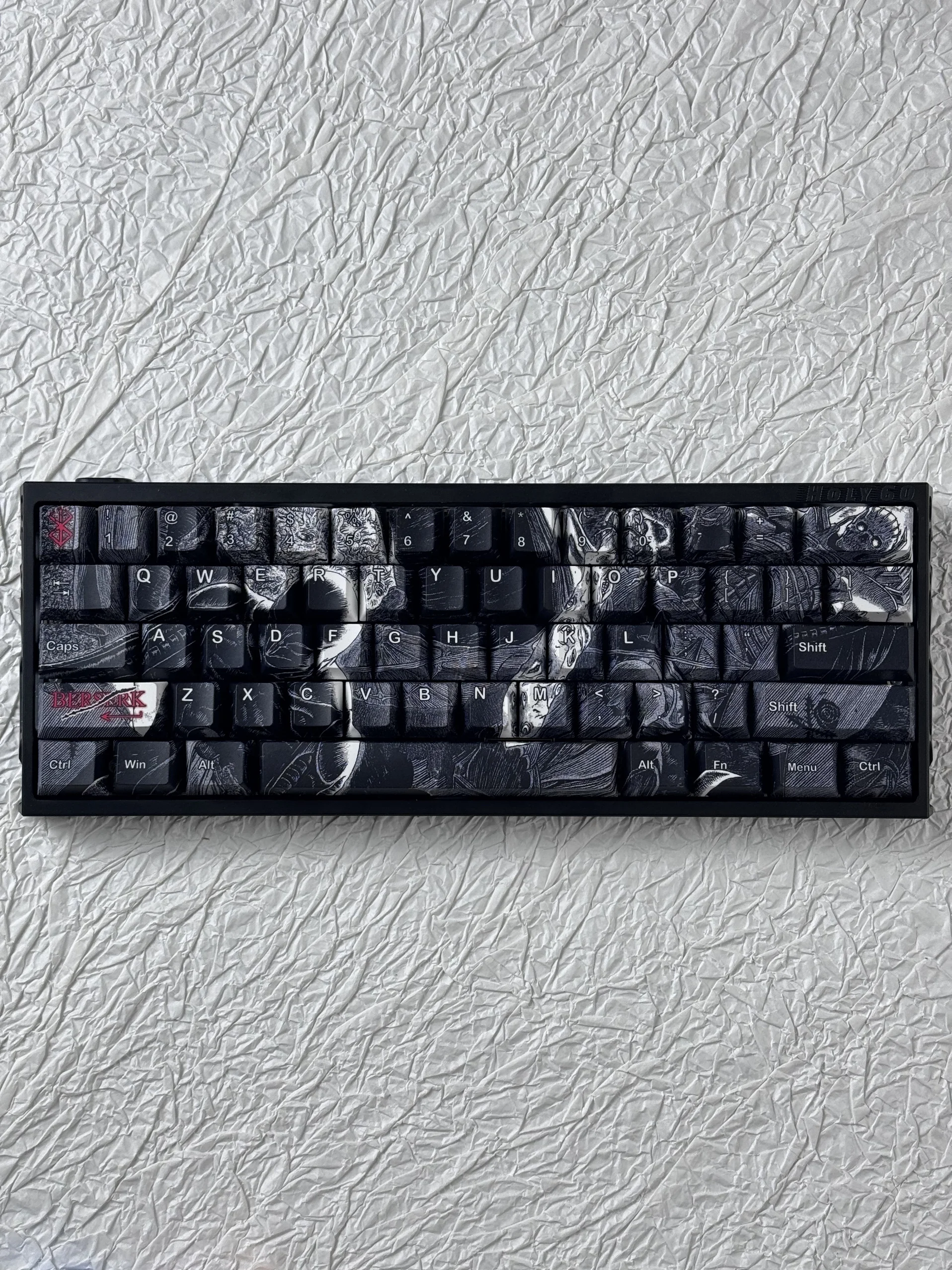 Berserk PBT Chreey PBT 염료 서브 새겨진 키캡 Wooting Ez63 Made68 60 64 68 75