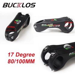 BUCKLOS 17 Degree Mtb Table 80/100mm Bicycle Stem Aluminum Alloy Mountain Bike Power 31.8mm Handlebar Bridge Cycling Accessories