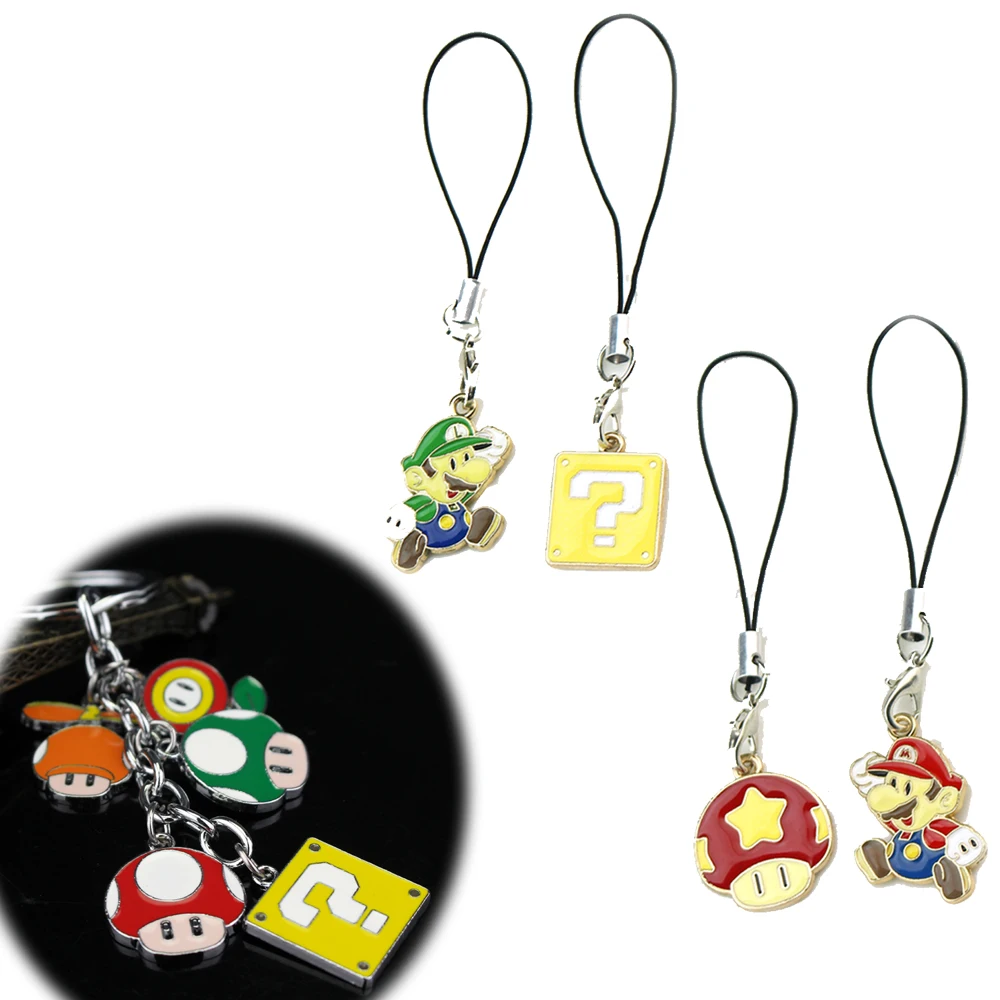 Cartoon Game Super Mario Keychain Toad Question Mark Block Pendant Anime Phone Chain Accessories Couple Bag Decorations Gift