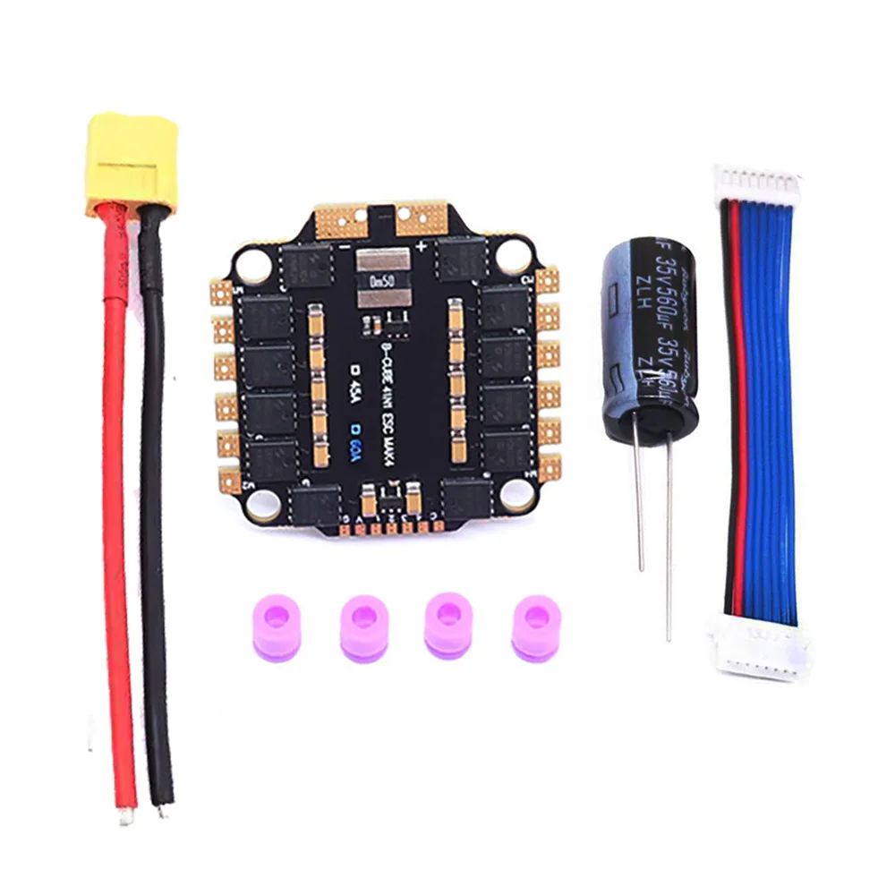 Nieuwe BLHELI_S 4IN1 45A 60A ESC Ondersteunende 3-6S borstelloze motor Ondersteuning DShot300 600/PWM voor RC FPV Racer Drone