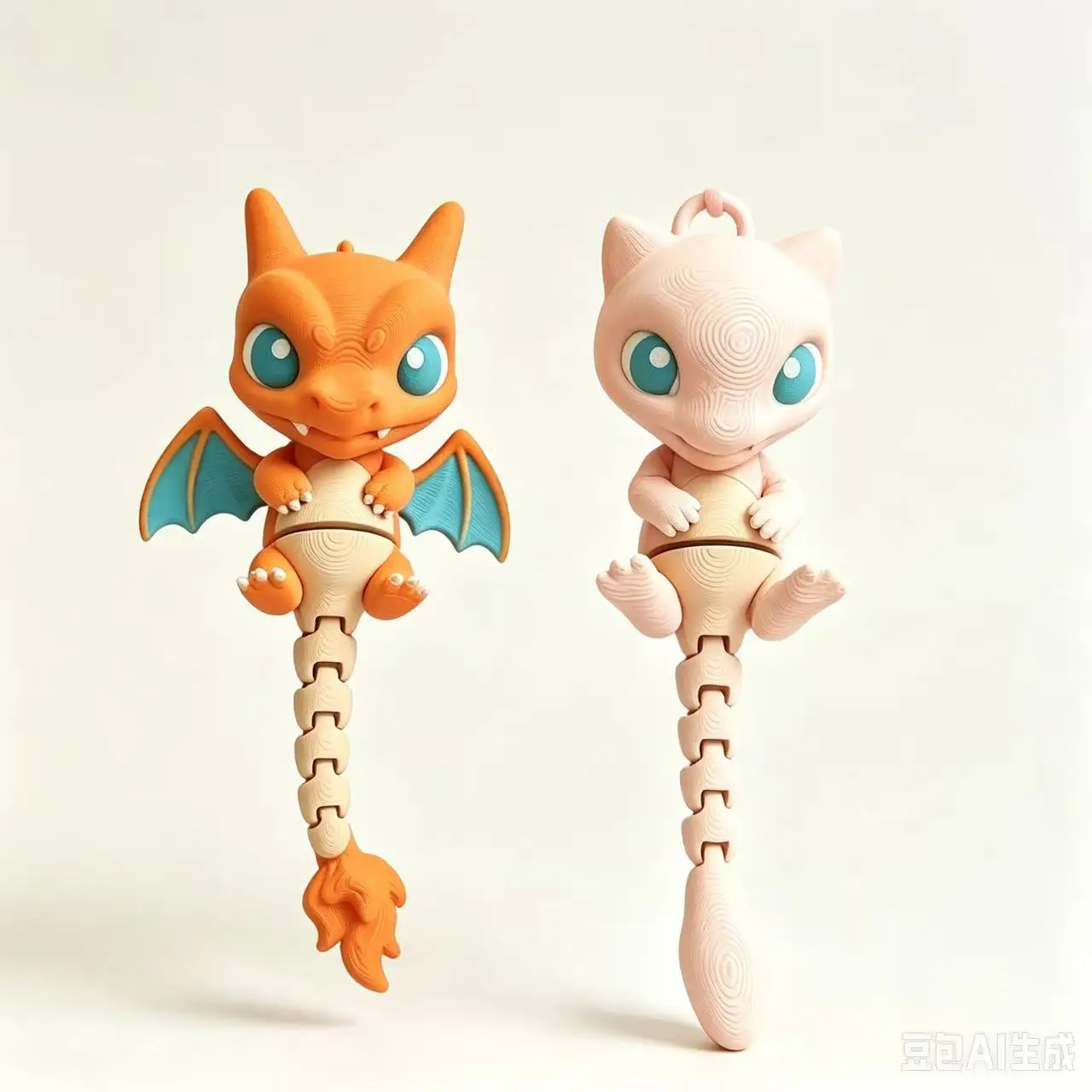 Pokémon Glurak 3D-Gedruckter Schlüsselanhänger mit Beweglichen Gelenken - Stressabbau-Gadget und Schreibtisch-Dekoration