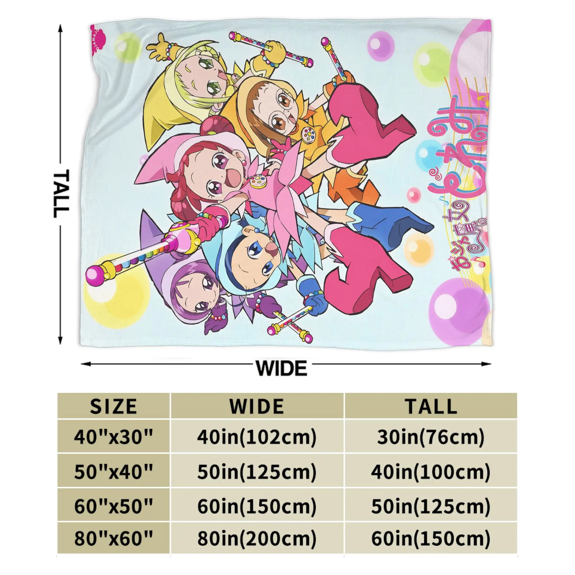 بطانية كرتونية للفتيات السحرية doReMi خفيفة الوزن من الصوف الرقيق المريح هدية رمي بطانية لحاف رقيق من القطيفة #5