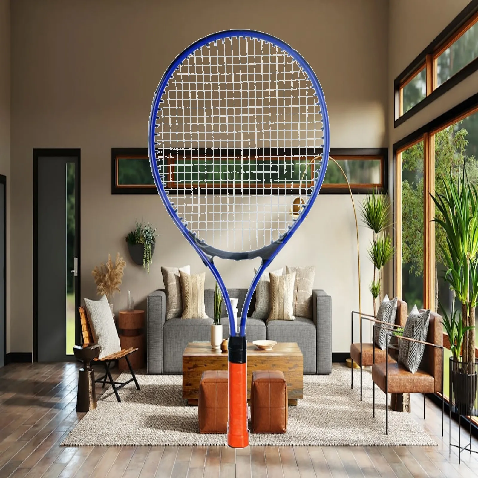 

Tennis Racket Nylon Strings Aluminum Alloy Frame Portable Nonslip Grip Tennis