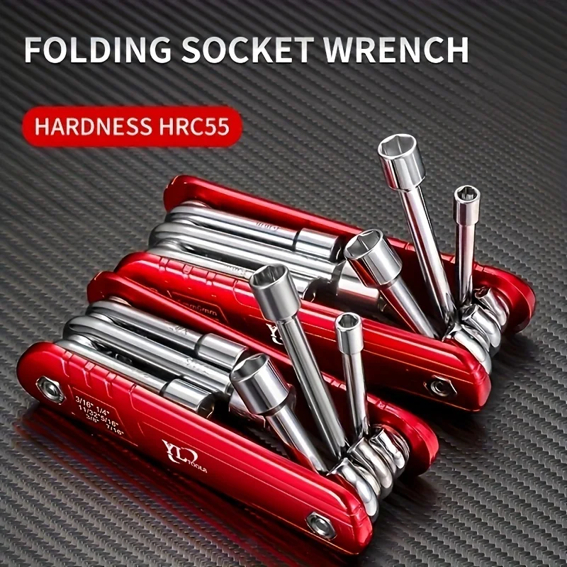 Portable Screwdriver Hexagonal Wrench Sleeve Hand Tools Folding Socket Imperial Head Multifunction Combos Set Household Sleeve