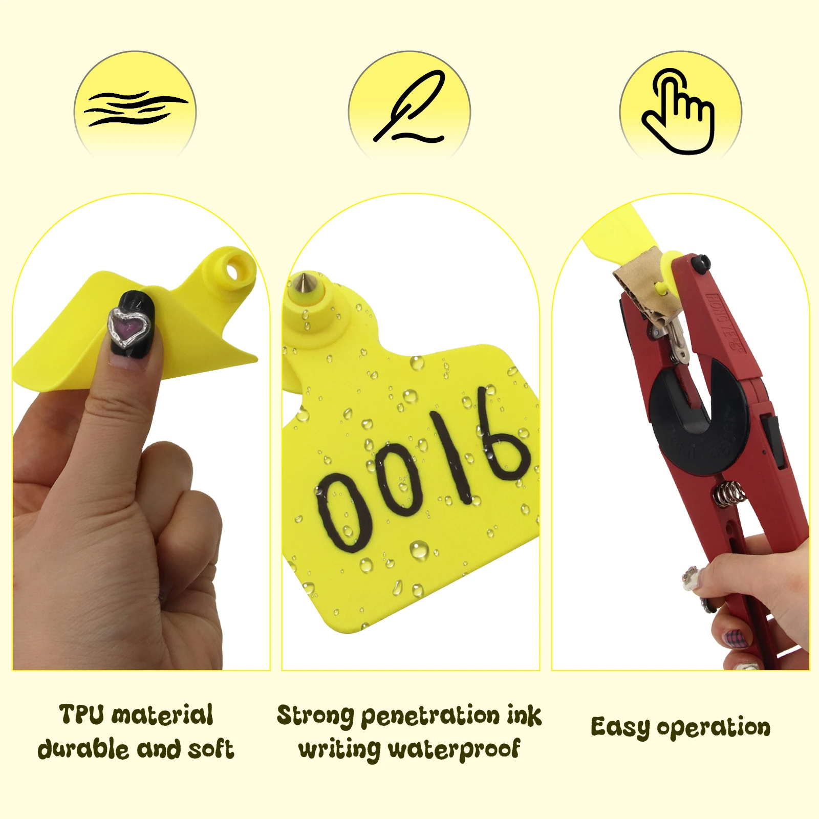 100Pcs Animal Identification Ear Tag TPU No Word Calf Ear Tag Apply to Pig Cattle Sheep Farm Livestock Feeding Tools 75mm x 60mm