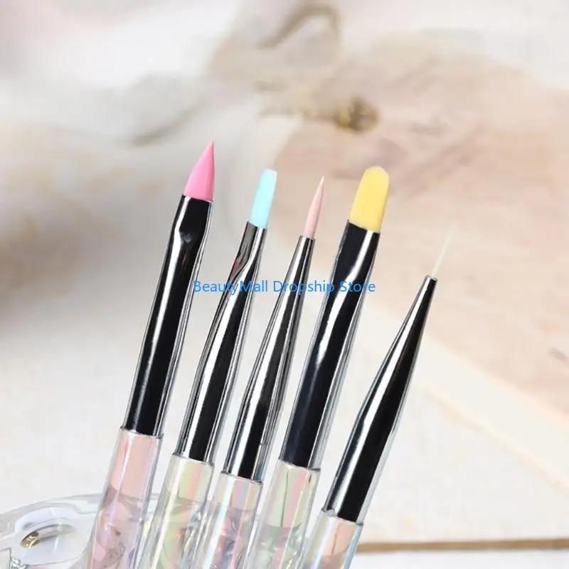 40JD 5 stuks Art Liner borstels manicure kunst nagel schilderen set voor het creëren stijlvolle patronen en ontwerpen