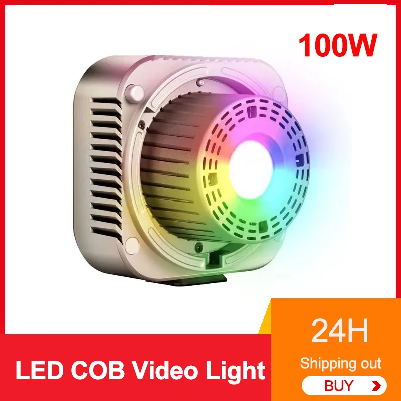 Manbily Full-color RGB 100W LED COB Video Light CRI 97 3000-6500K COB Photo Light Outdoor LED Light Shooting For Vlog CFL-100C