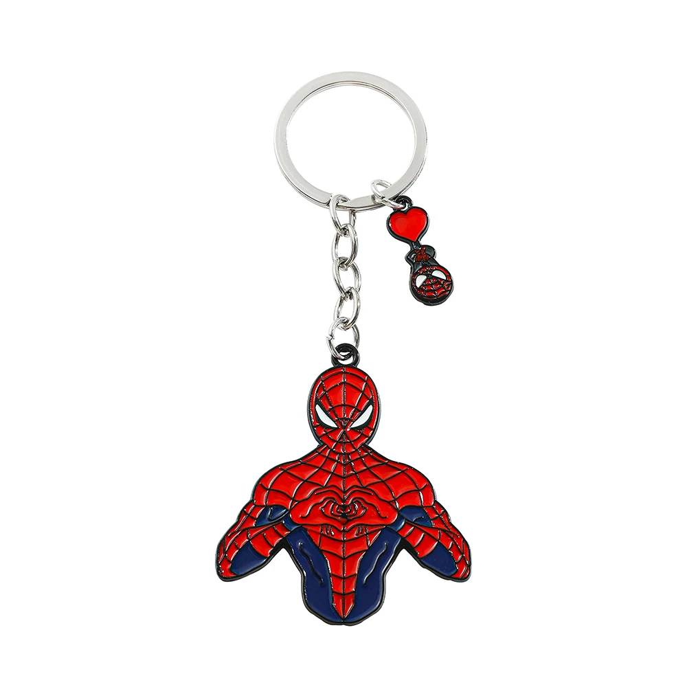 Marvel Superhero Spiderman Keychains Anime Metal cool Pendant Keyrings Pendant Gift for Backpack Ornament