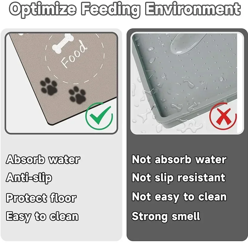 High Quality Pet Feeding Mat Absorbent Cat Mat for Dog Food and Water Bowls No Stains Quick Dry Cat Dog Water Dispenser Carpet