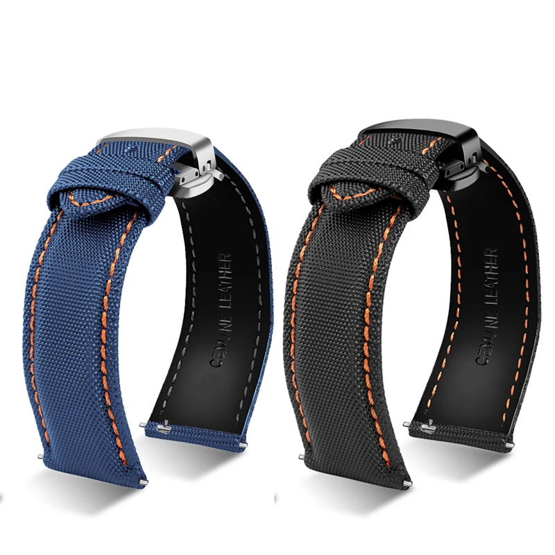 Correa de reloj de cuero y nailon para TAG HEUER Casio Seiko 5, correa de reloj deportiva de tela de lona para hombres y mujeres, 20mm, 21mm, 22mm, 23mm y 24mm