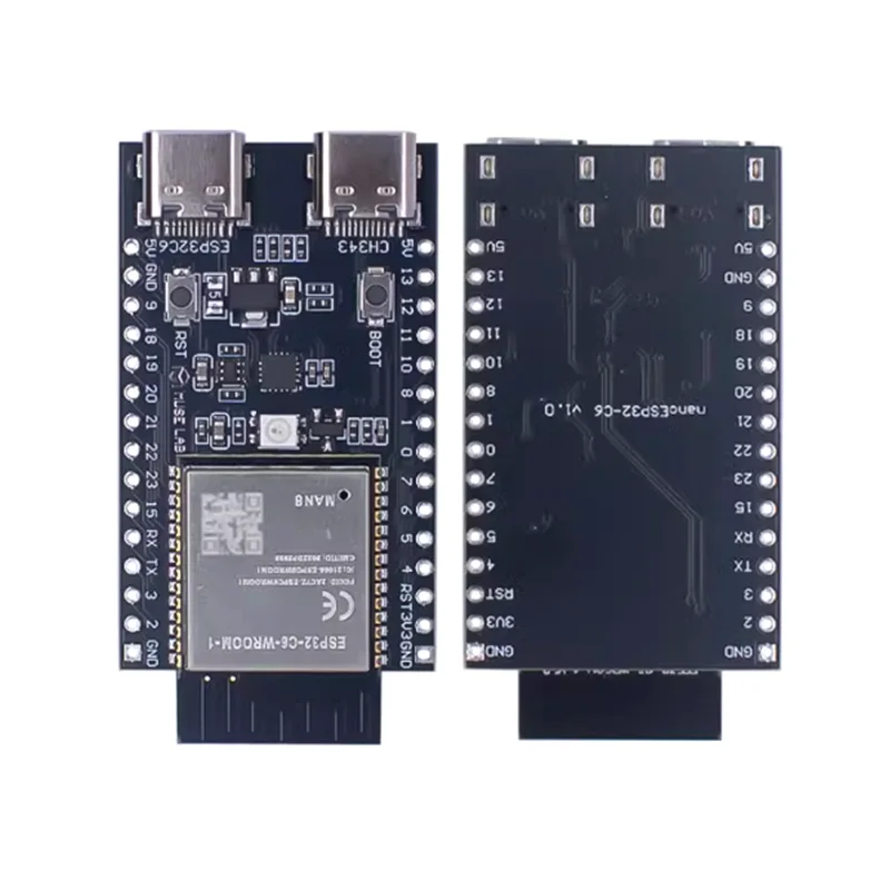 ESP32-C6 ESP32 WiFi+Bluetooth Internet Of Things Dual Type-C Development Board ESP 32 Core Board ESP32-C6-DevKit C For Arduino