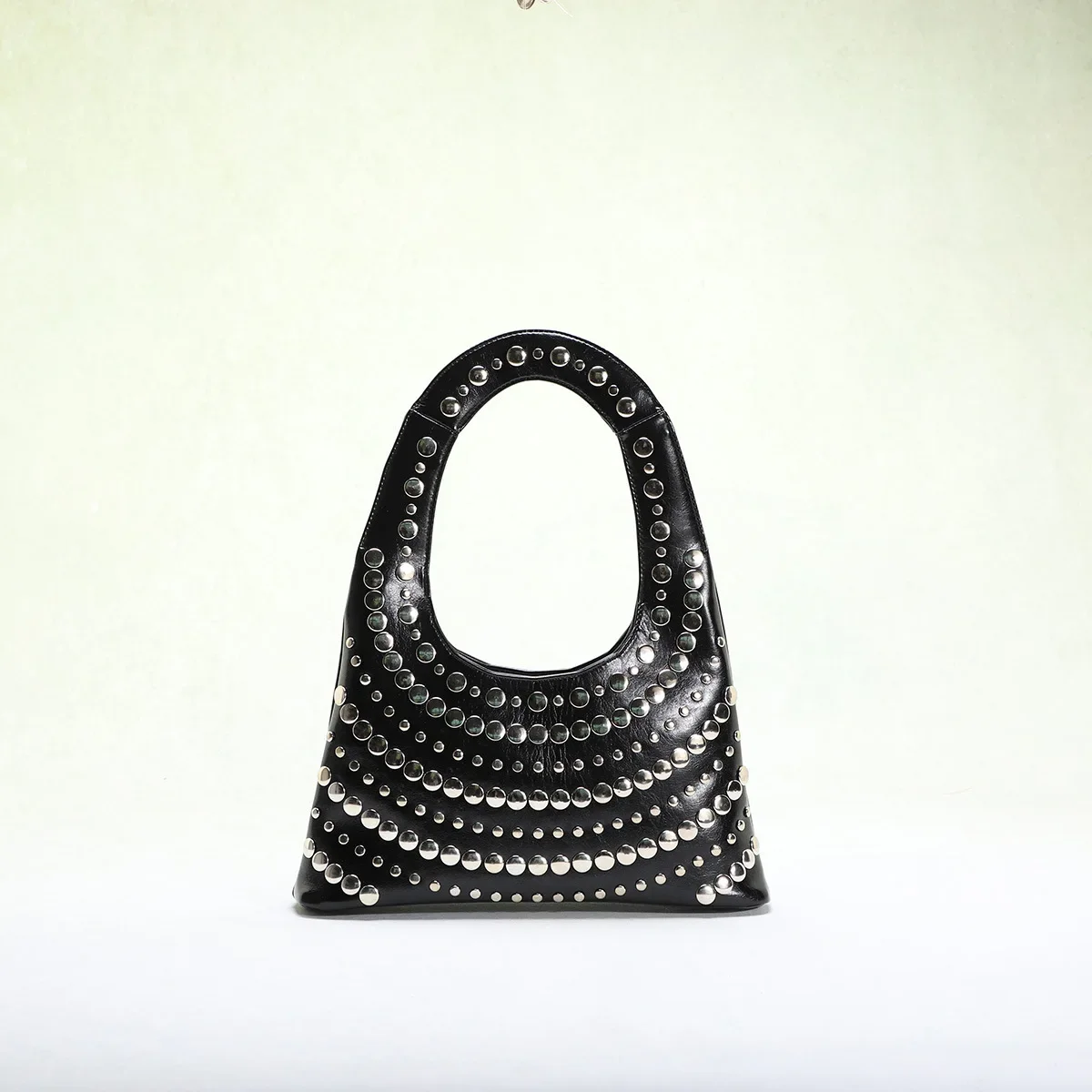 Women's Mini Punk Heavy Industry Style Riveted Hipster U-shaped Underarm Shoulder Bag