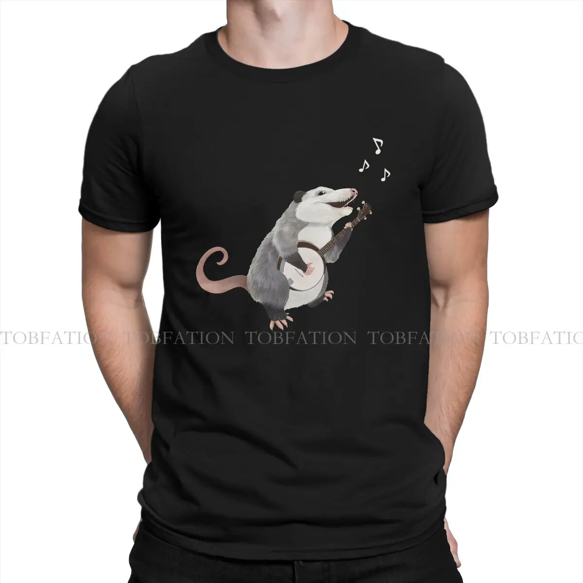 Opossum Singing Banjo Player Opossum Musician Tshirt Homme Men Clothes 4XL 5XL 6XL 100% Cotton T Shirt